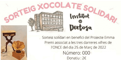 Sorteig de mobiliari “vintage” 100% de xocolata solidari amb el projecte Emma
